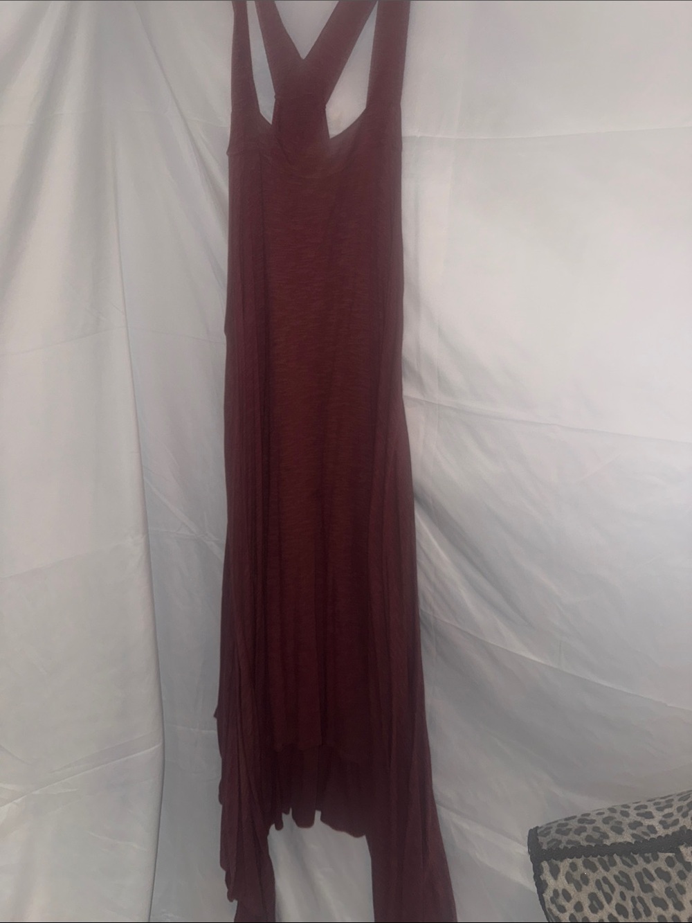 Sleeveless Racerback Maxi Dress in Burgundy